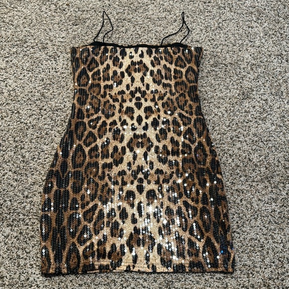 Leopard sequin cami dress - Picture 6 of 6